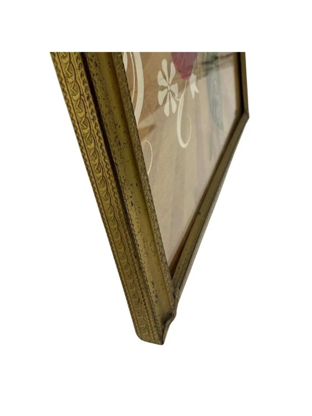 Vintage Gold Metal Picture Frame Tabletop Easel Back 7x10 Photo Regency